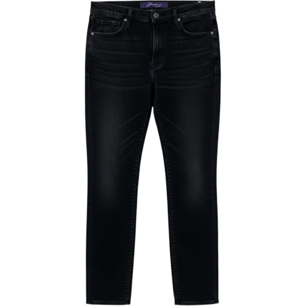 NYDJ Straight Leg Jeans Womens 10 Maroon Denim High Rise Stretch Pants